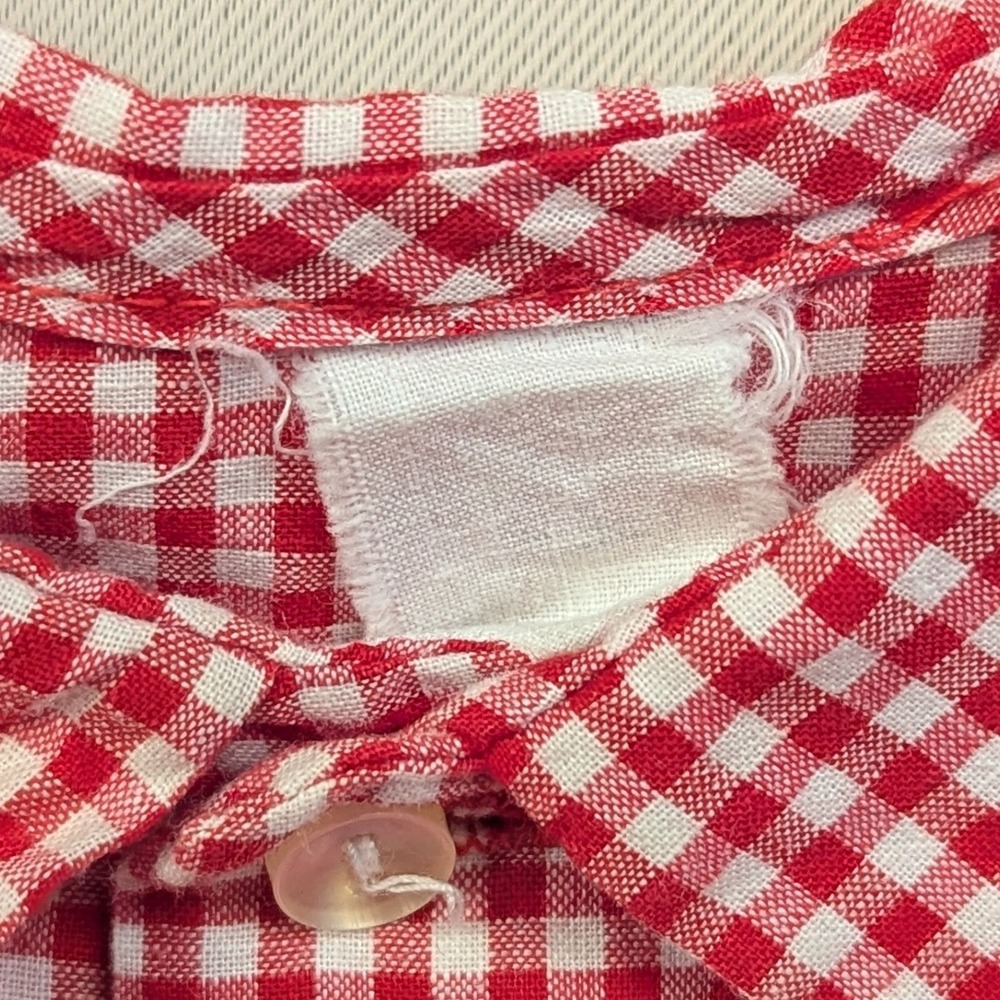 Vintage 1970's Red Gingham Shirt Country Americana Toddler See Photos for Size - Picture 3 of 5